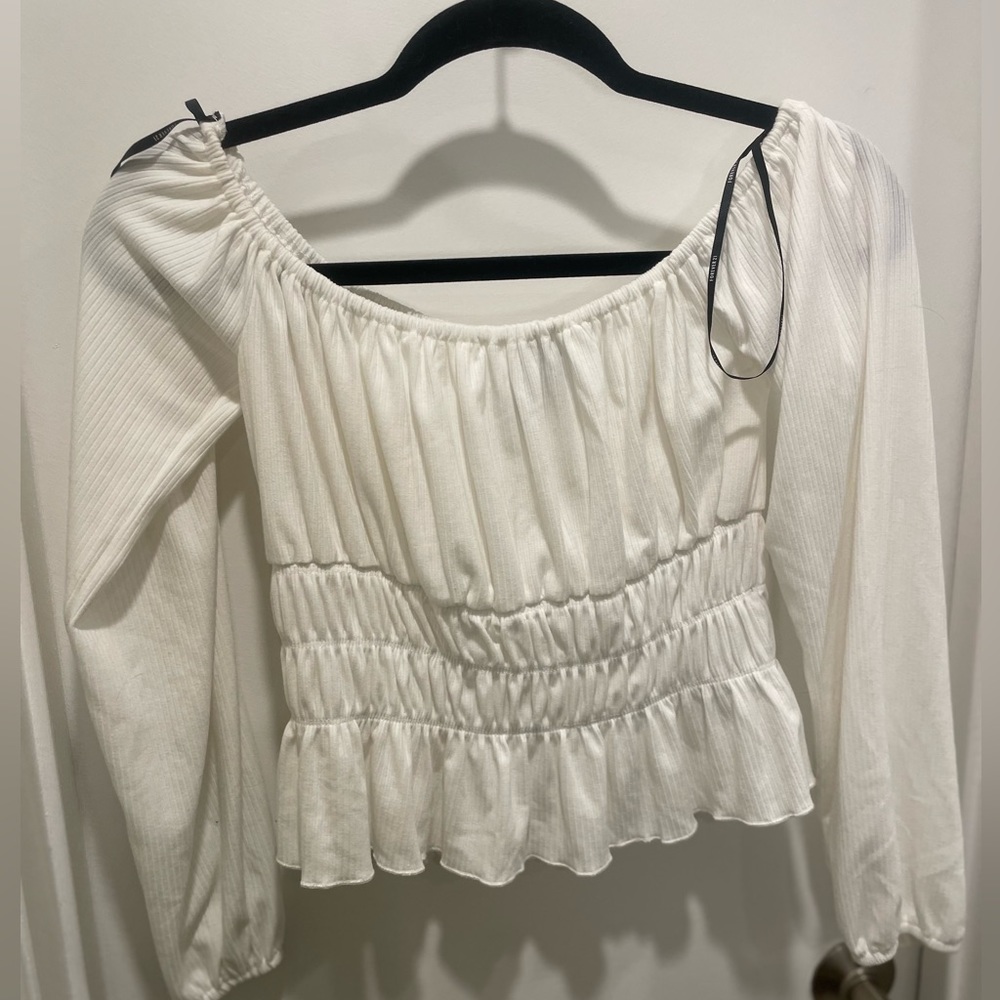 Forever 21 white off the shoulder peasant top NWOT